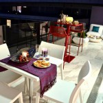 the private terrace at night