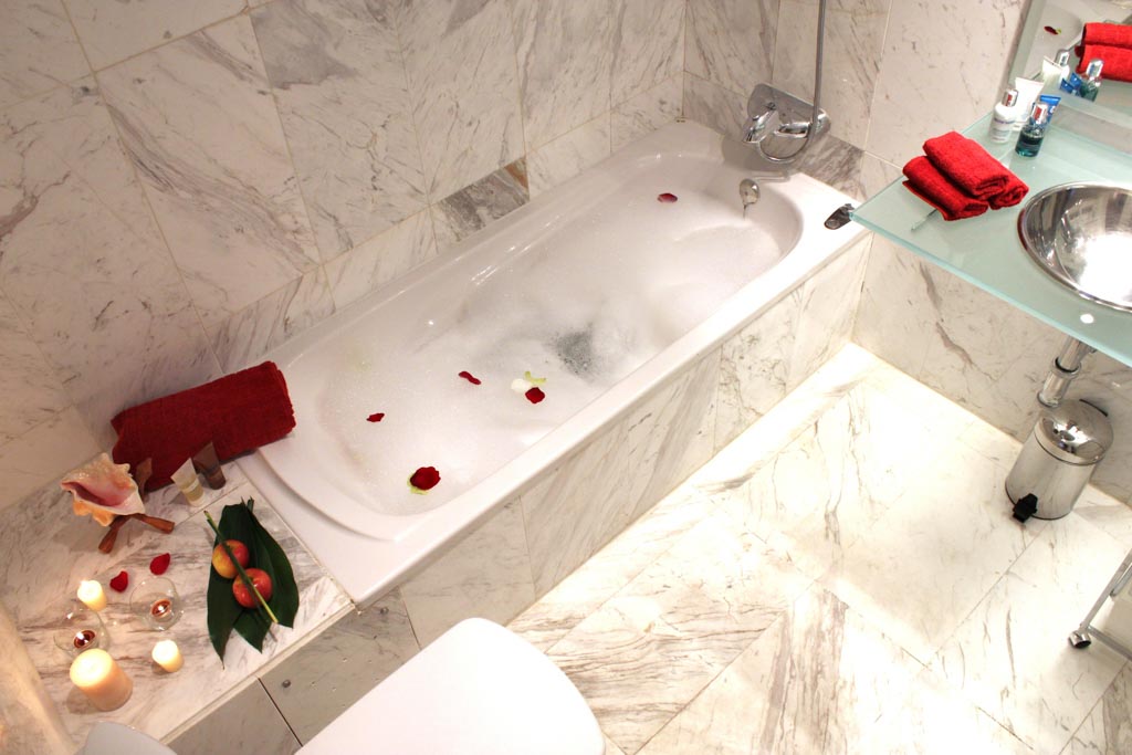 First Bathroom with bathtub & shower