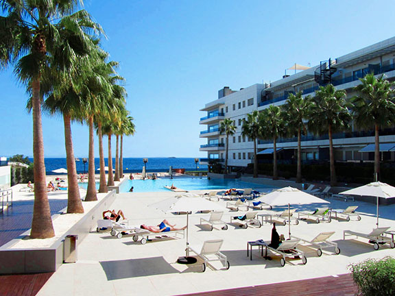 the pool area