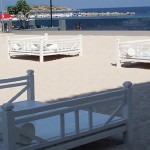 a corner of the private beach of the complex